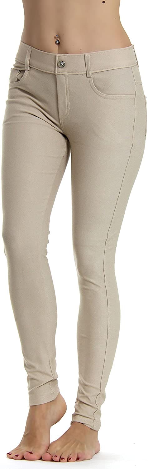 Color_Beige Jeggings