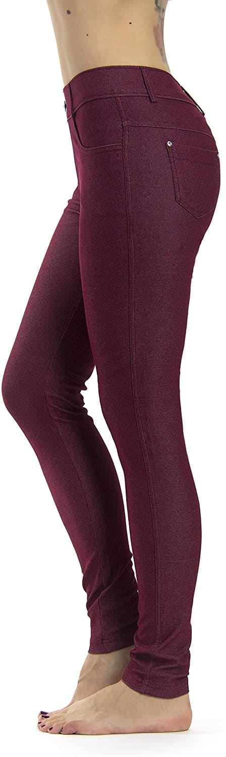 Color_Burgundy Jeggings