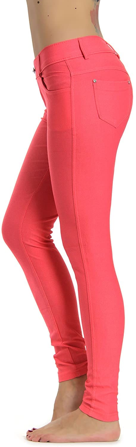 Color_Coral Jeggings