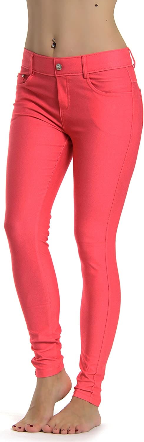 Color_Coral Jeggings