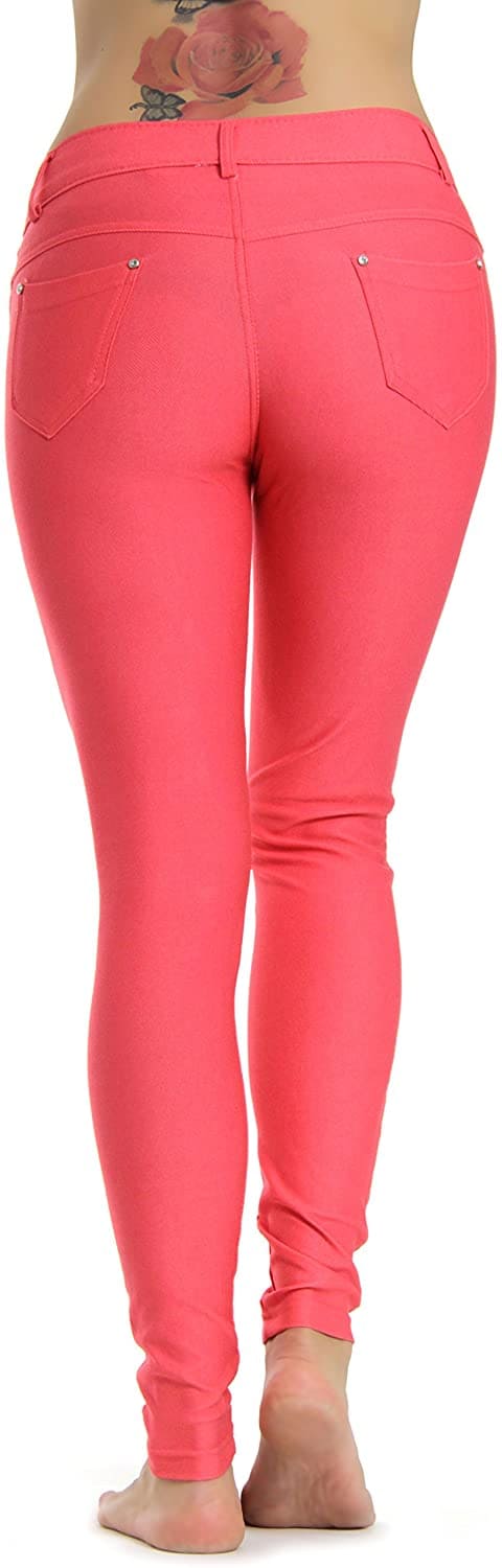 Color_Coral Jeggings