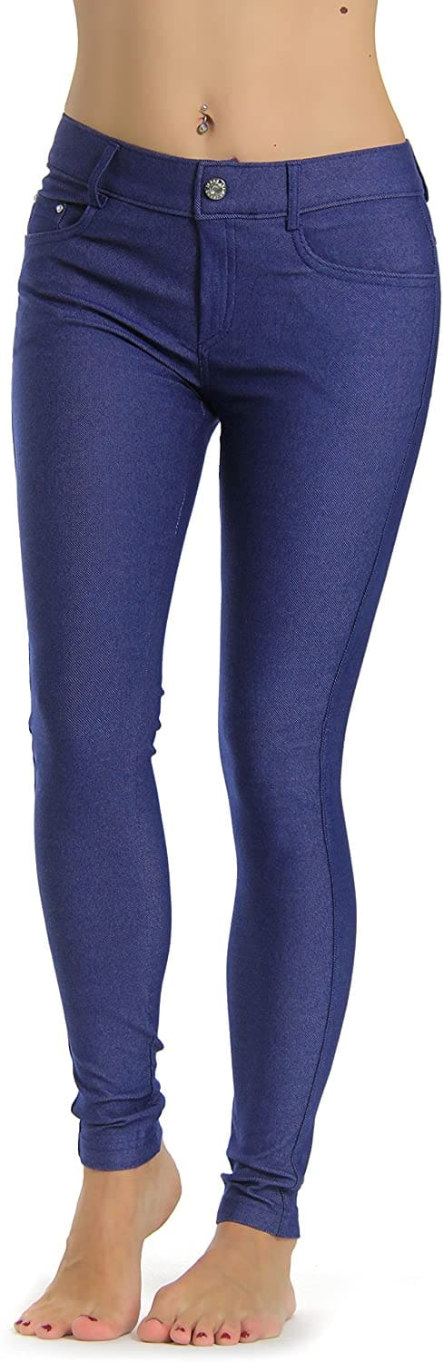 Prolific Health Women's Jean Look Jeggings Tights Yoga Many Colors Spandex Leggings  Pants S-XXL (X-Small, Beige) at  Women's Clothing store