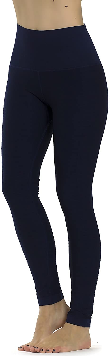 Free Shipping SATINA Navy High Waisted Leggings, Tummy Control & Compr
