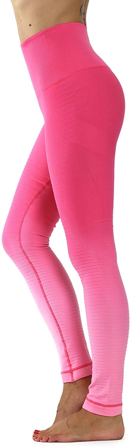 Color_Ombre Light Pink Tummy Control Leggings