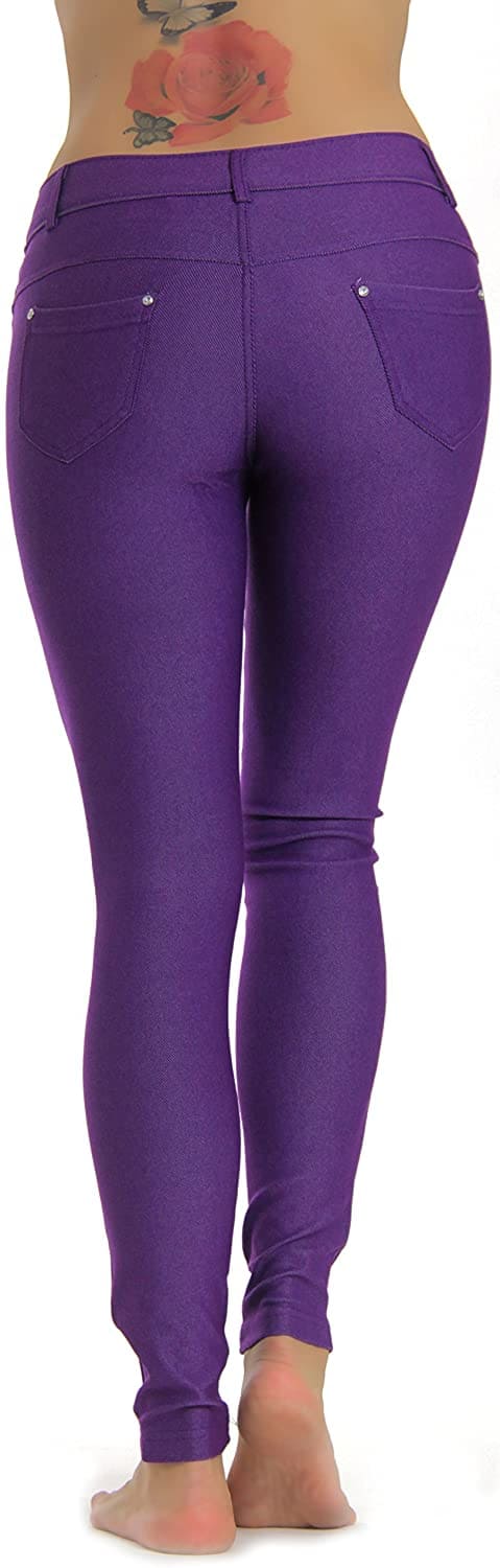 Prolific Health Women's Jean Look Jeggings Tights Yoga Many Colors Spandex  Leggings Pants S-XXL (Medium